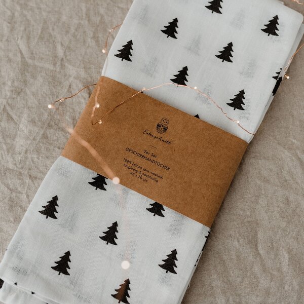 Ľanová utierka Fir Trees – set 2 ks