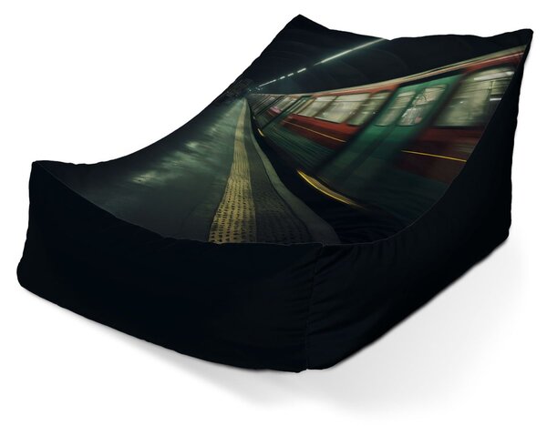 Sablio Sedací vak Lounge Metro na tmavej stanici - 80 x 95 x 50 cm
