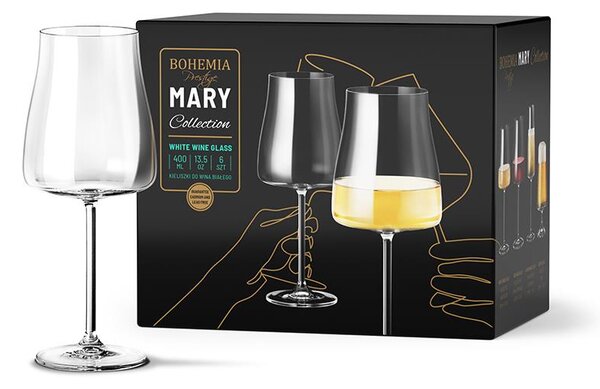 BOHEMIA PRESTIGE MARY POHÁR NA BIELE VÍNO 400ML SADA 6KS BX