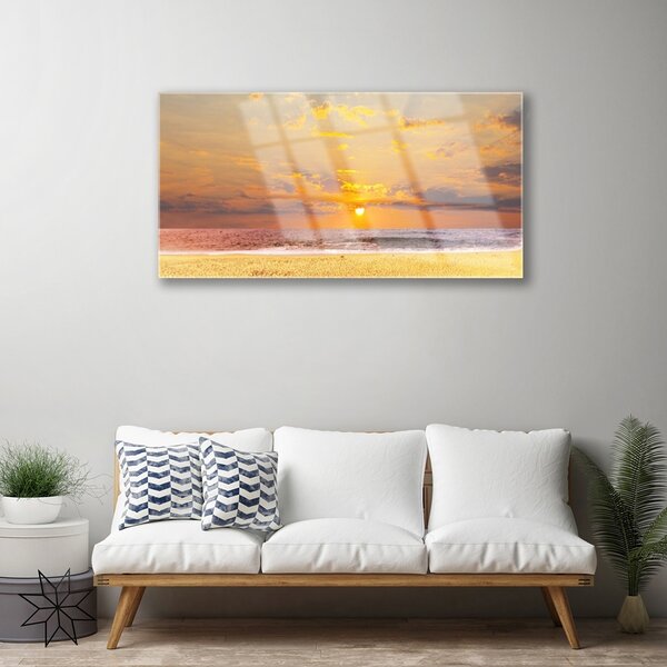 Skleneny obraz More pláž slnko krajina 100x50 cm 2 Prívesky