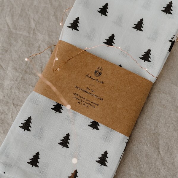 Ľanová utierka Fir Trees – set 2 ks