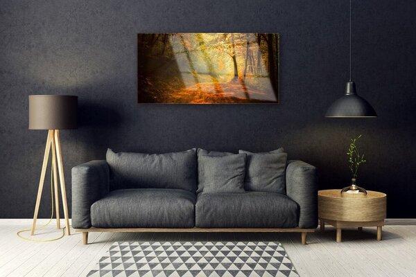 Skleneny obraz Les cestička stromy príroda 100x50 cm 2 Prívesky