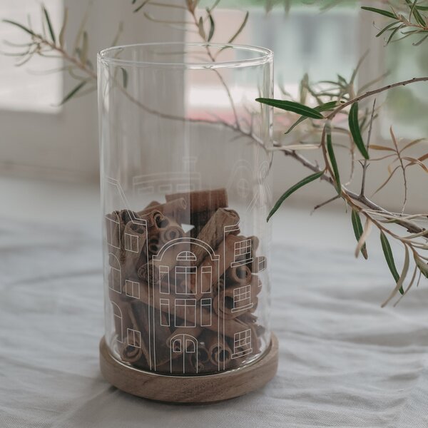 Sklenená dóza s vekom Houses 1,4 l