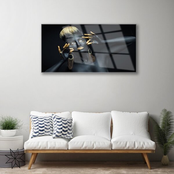 Skleneny obraz Žena farba človek 100x50 cm 2 Prívesky