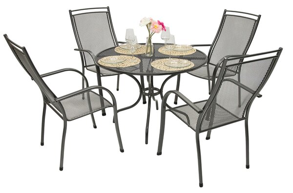 Záhradná kovová zostava PALMA III. 1+4 Stôl ⌀ 105 cm (u503)