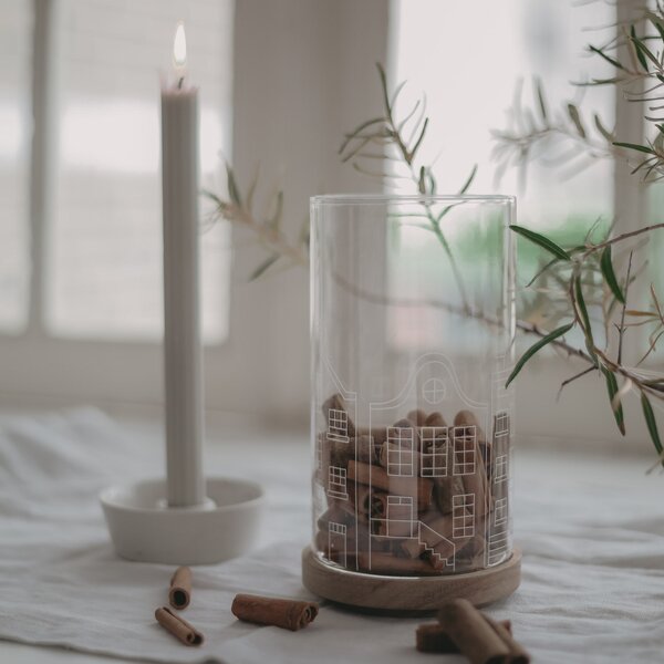 Sklenená dóza s vekom Houses 1,4 l