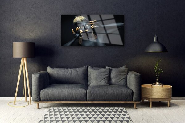 Skleneny obraz Žena farba človek 100x50 cm 2 Prívesky