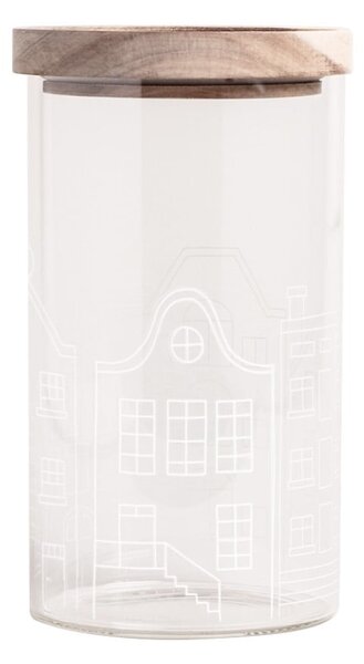 Sklenená dóza s vekom Houses 1,4 l