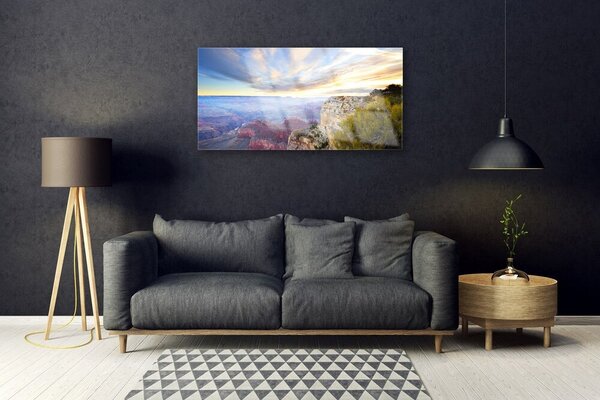 Skleneny obraz More hory príroda 100x50 cm 2 Prívesky