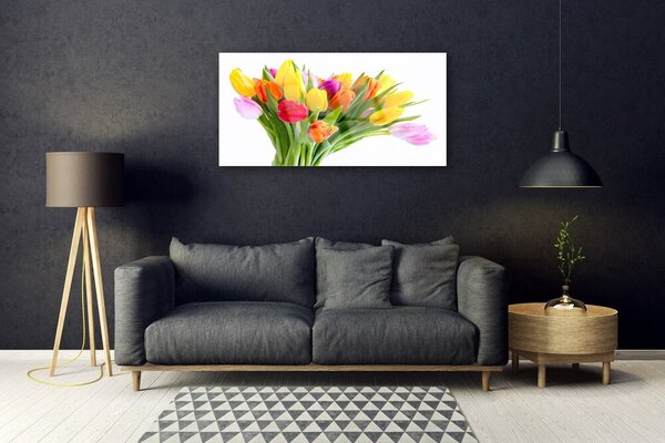 Skleneny obraz Tulipány kvety rastlina 100x50 cm 2 Prívesky