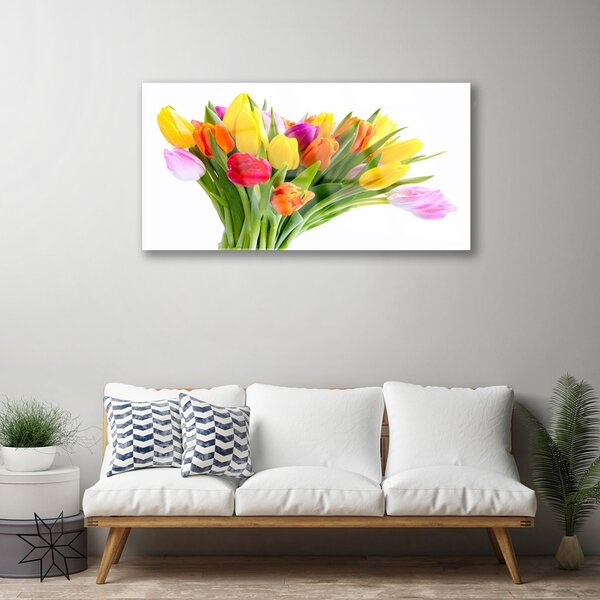 Skleneny obraz Tulipány kvety rastlina 100x50 cm 2 Prívesky
