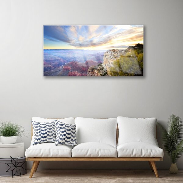 Skleneny obraz More hory príroda 100x50 cm 2 Prívesky
