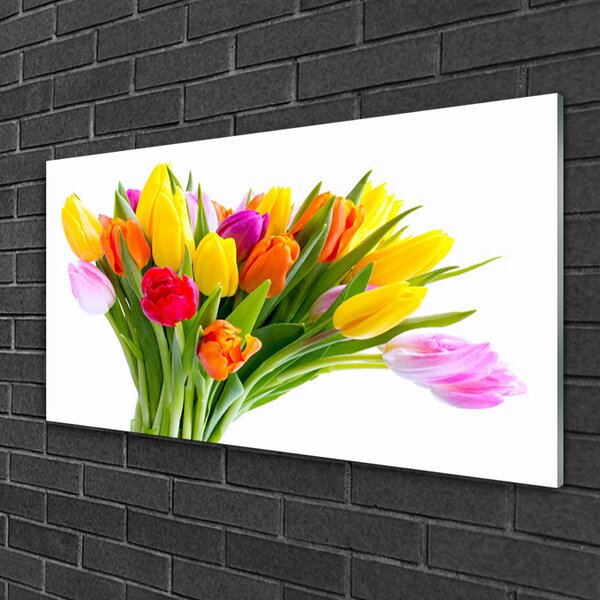 Skleneny obraz Tulipány kvety rastlina 100x50 cm 2 Prívesky