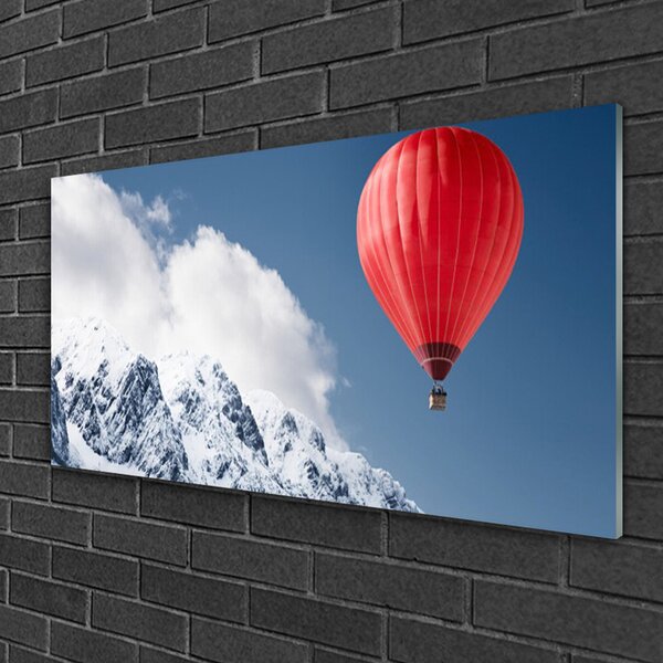 Skleneny obraz Balón vrcholy hor zima 100x50 cm 2 Prívesky