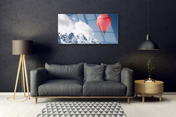 Skleneny obraz Balón vrcholy hor zima 100x50 cm 2 Prívesky