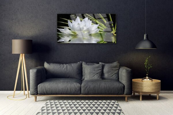 Skleneny obraz Kvety kamene zen voda 100x50 cm 2 Prívesky