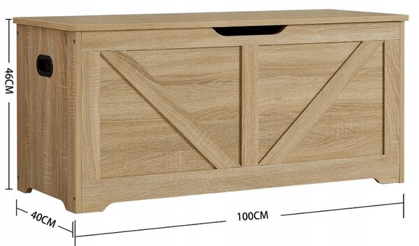 Úložný box LEHAC s vekom 100x46cm, dub sonoma