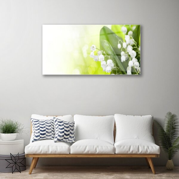 Skleneny obraz Konvalinky listy kvety lúka 100x50 cm 2 Prívesky