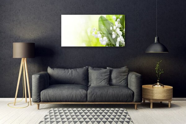 Skleneny obraz Konvalinky listy kvety lúka 100x50 cm 2 Prívesky