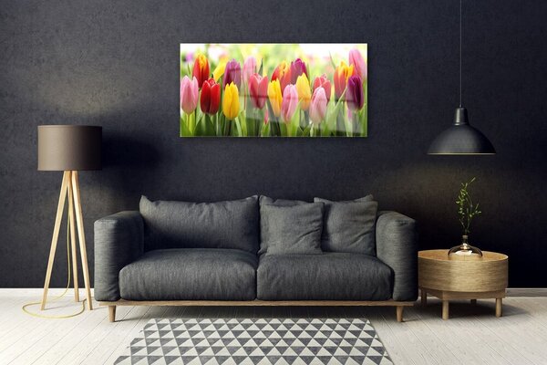 Skleneny obraz Tulipány kvety príroda 100x50 cm 2 Prívesky