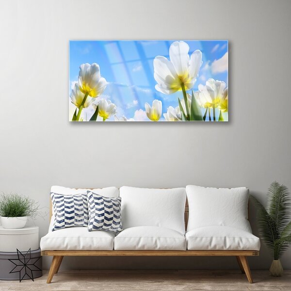 Skleneny obraz Rastliny kvety tulipány 100x50 cm 2 Prívesky