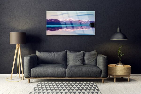 Skleneny obraz Hory jazero príroda 100x50 cm 2 Prívesky
