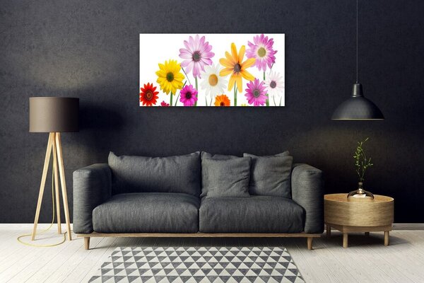 Skleneny obraz Farebné kvety príroda 100x50 cm 2 Prívesky