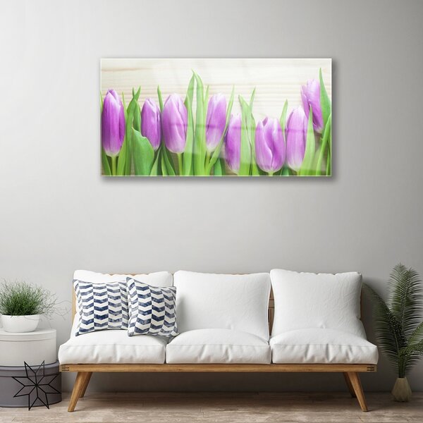 Skleneny obraz Tulipány kvety príroda 100x50 cm 2 Prívesky