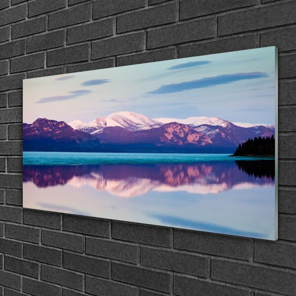 Skleneny obraz Hory jazero príroda 100x50 cm 2 Prívesky