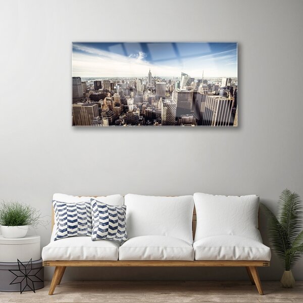 Skleneny obraz Mesto paneláky budovy 100x50 cm 2 Prívesky