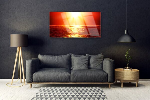 Skleneny obraz Západ slnka more vlna 100x50 cm 2 Prívesky