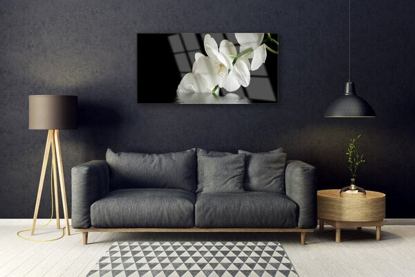 Skleneny obraz Orchidea vo vode kvety 100x50 cm 2 Prívesky
