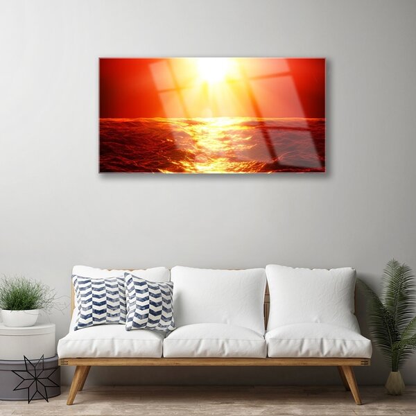 Skleneny obraz Západ slnka more vlna 100x50 cm 2 Prívesky