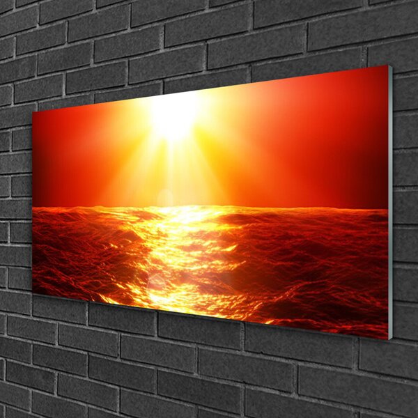 Skleneny obraz Západ slnka more vlna 100x50 cm 2 Prívesky