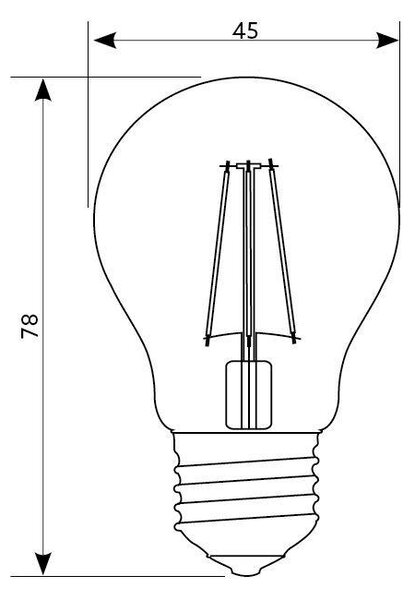 Žiarovka LED 4W, E27, 3000K, 230V, LED filament, globo