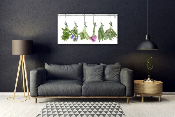 Skleneny obraz Sušené byliny listy kvety 100x50 cm 2 Prívesky
