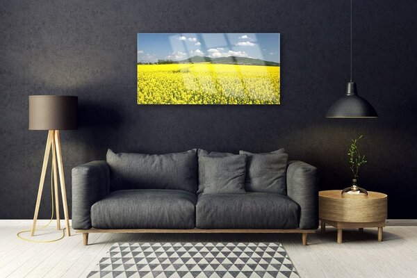 Skleneny obraz Pole lúka príroda repky olejnej 100x50 cm 2 Prívesky