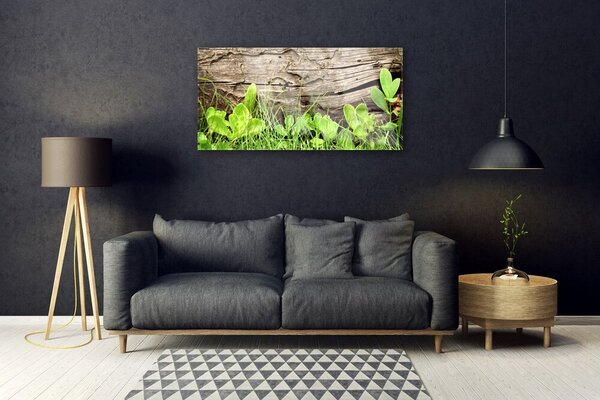 Skleneny obraz Tráva listy kvety 100x50 cm 2 Prívesky