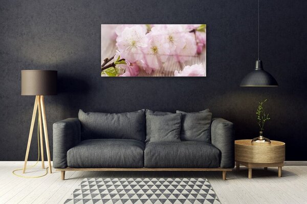 Skleneny obraz Vetvy kvety plátky príroda 100x50 cm 2 Prívesky