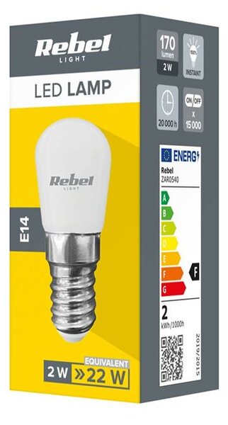 Žiarovka LED do chladničiek 2W E14 4000K 230V REBEL
