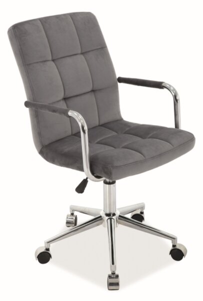 Sivá kancelárska stolička Q-022 VELVET