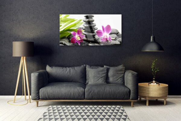 Skleneny obraz Kamene zen kúpele orchidea 100x50 cm 2 Prívesky