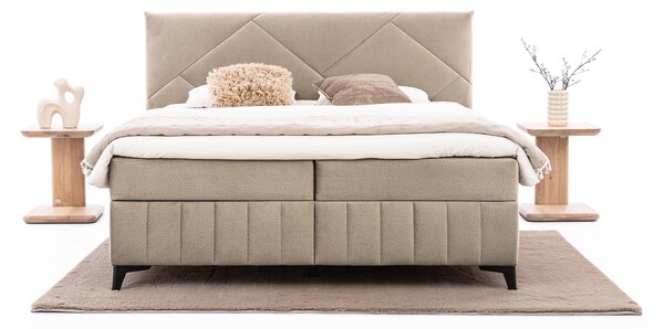 Posteľ Boxspring Wasil 160x200 s úložným priestorom - béžový zamat Element 6