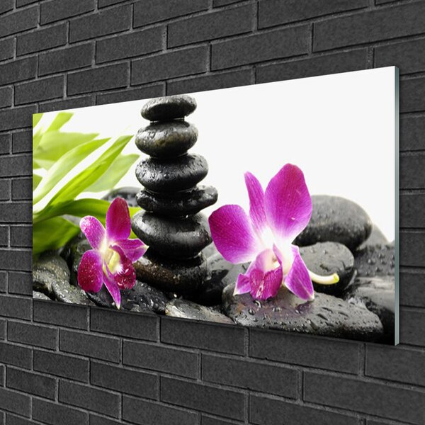 Skleneny obraz Kamene zen kúpele orchidea 100x50 cm 2 Prívesky