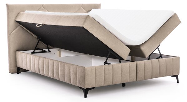 Posteľ Boxspring Wasil 160x200 s úložným priestorom - béžový zamat Element 6