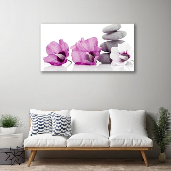 Skleneny obraz Kvety kamene zen kúpele 100x50 cm 2 Prívesky