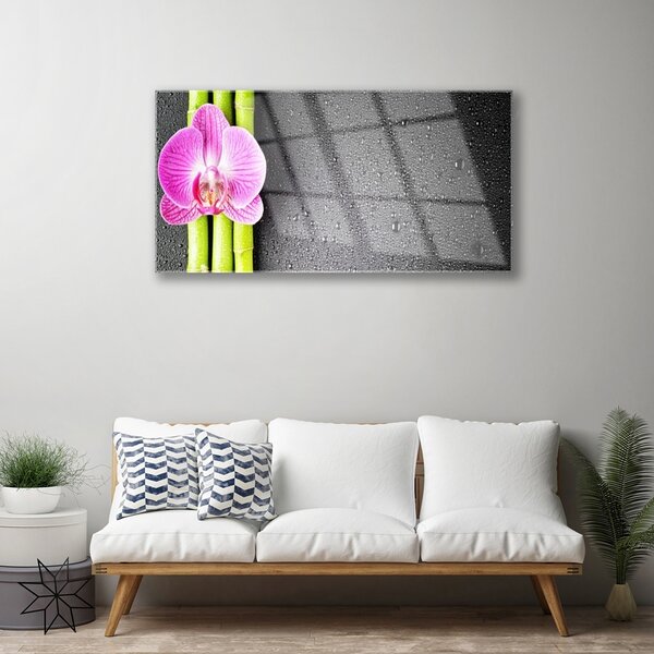 Skleneny obraz Bambus kvet orchidea 100x50 cm 2 Prívesky