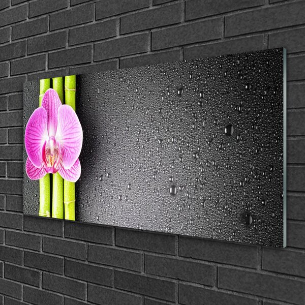 Skleneny obraz Bambus kvet orchidea 100x50 cm 2 Prívesky