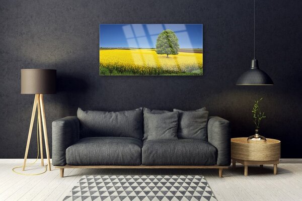 Skleneny obraz Lúka strom príroda pole 100x50 cm 2 Prívesky