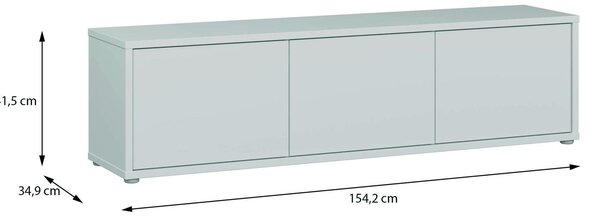 NÍZKA KOMODA, svetlosivá, 154,2/42,5/34,9 cm Carryhome - TV nábytok, Online Only